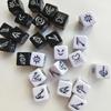 Acrylic Keyword Pattern Dices Round Corner Dices Mult Sided Table Game Dices Math Counting Teaching Tool Enduring