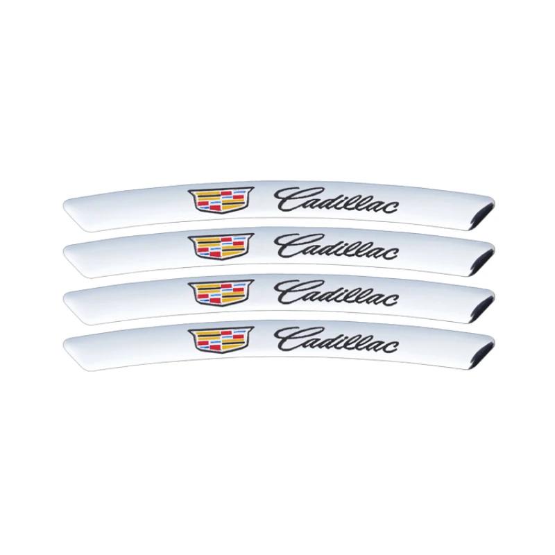4pcs/set Alloy Car Wheel Edge Emblem Tire Rims Stickers for Cadillac ATS CT4 CT6 CTS SLR SRX XLR XT4 XT5 Escalade Deville DTS