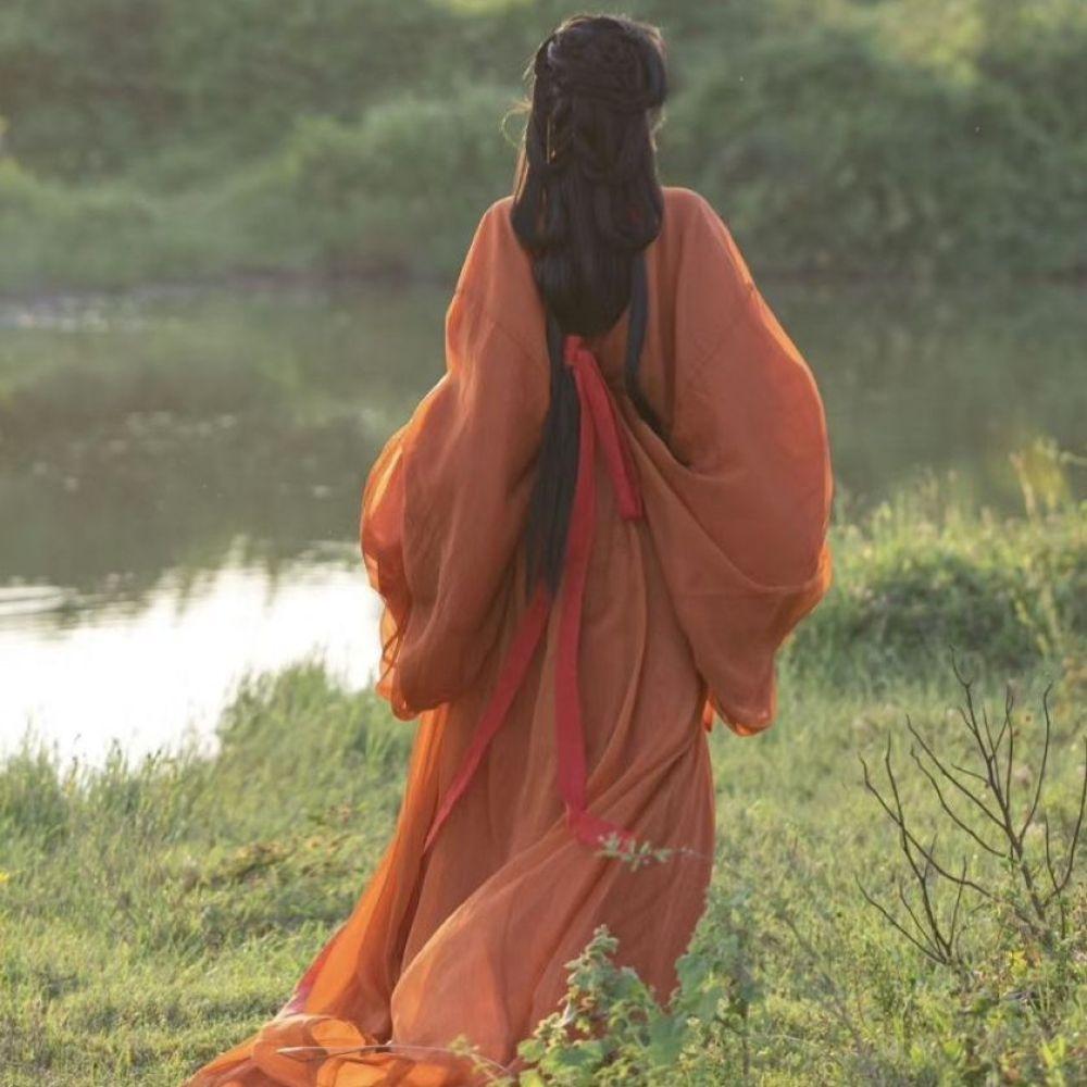 

Халат ханьфу и воюющих государств в китайском стиле, танец восстановления, традиционный хвостовой костюм большого объема