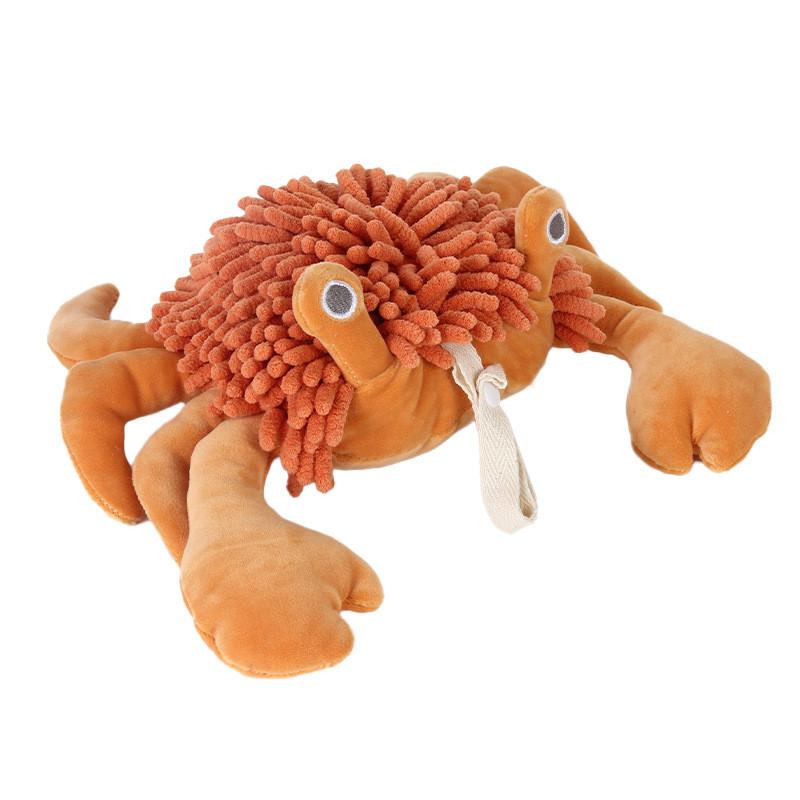Cartoon Crab Plush Hand Towels With Absorbent Polyester Material For Kids And Home Use