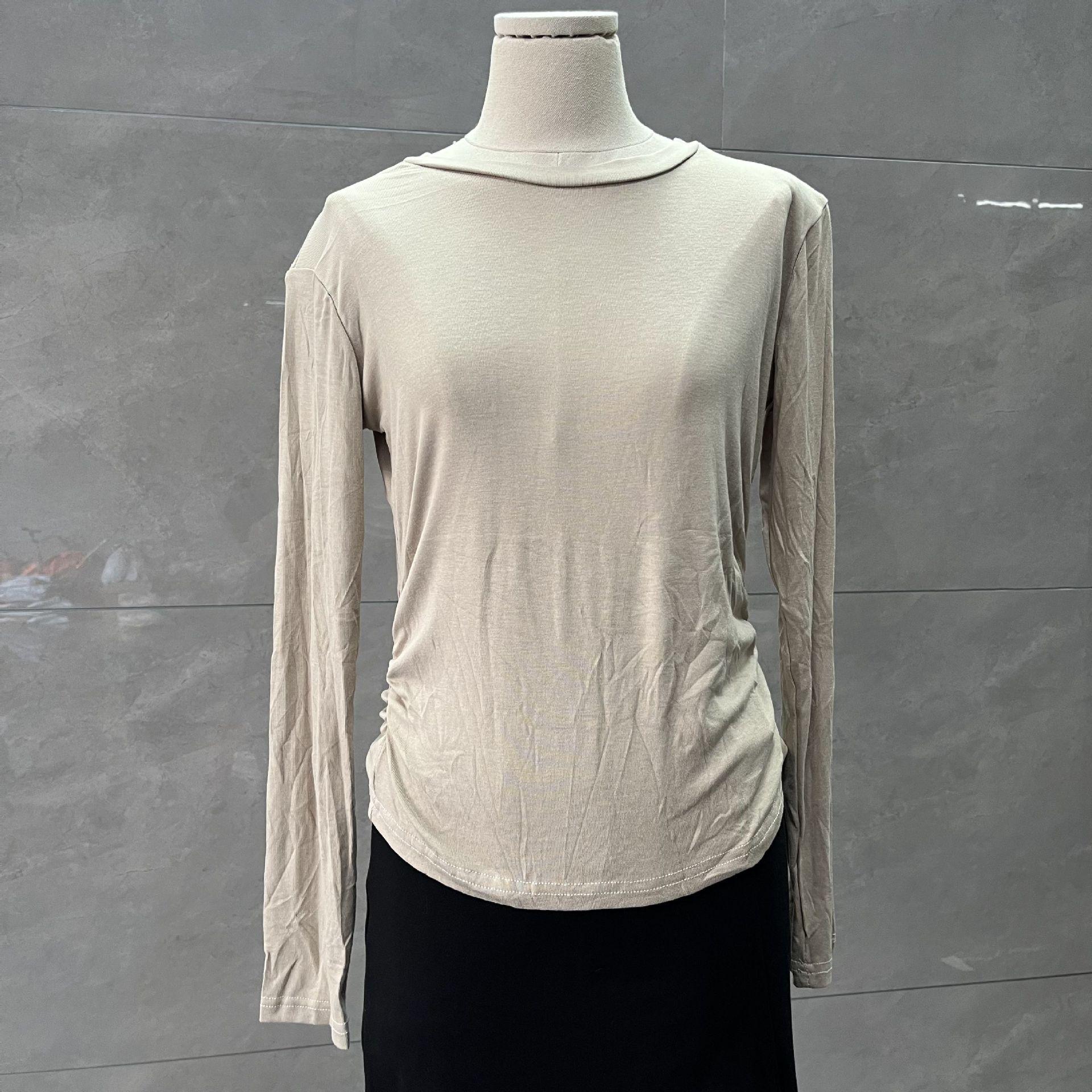 

Korean Autumn White Slimming Long Sleeve Shoulder Pad Top for Women XXL for ~135 lbs