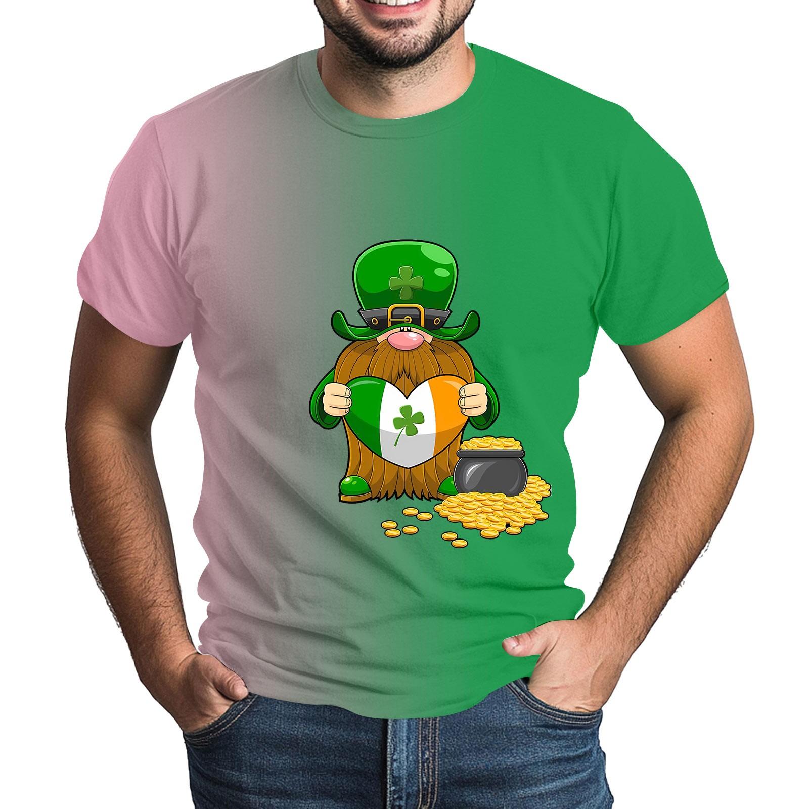 

улица. Футболка Patrick s Adult Green с круглым вырезом и короткими рукавами, с принтом в виде трех листьев зеленого цвета XXXXL