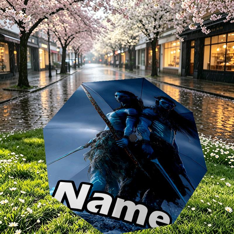 Custom Name Personalized Avatar Print Umbrella, Auto Open Close, 8‑Rib Sturdy Frame, Commute Camping Hiking Use, Birthday Gift