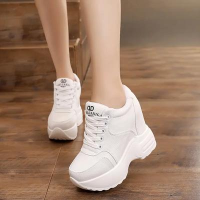 Fashion 2025 Women Platform Sneakers Mesh Casual Trainers Chunky Shoes 11CM Heels Autumn Wedges Breathable Height Increasing Shoes Woman