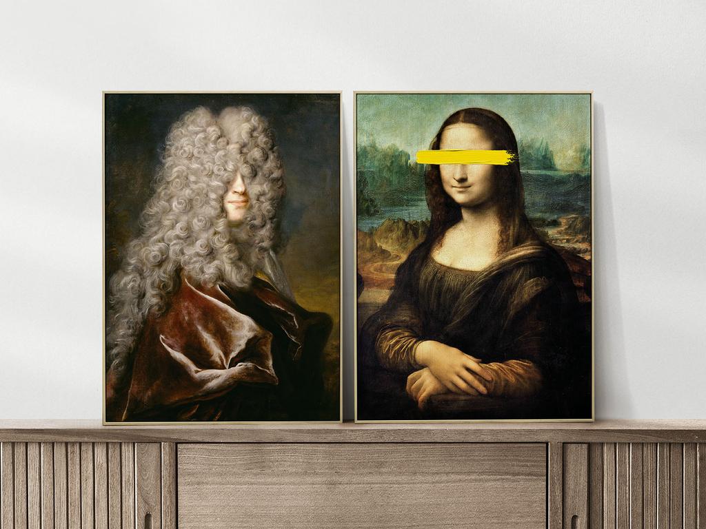 Set of Two Posters Mona Lisa Portrait