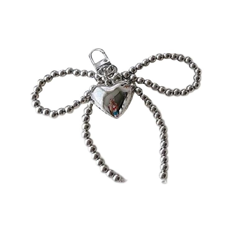 Fashionable Bead Bowknot Phone Charm Keychain Cellphone Chain Stylish Pendant Fashionable Bowknot Keychain Accessory