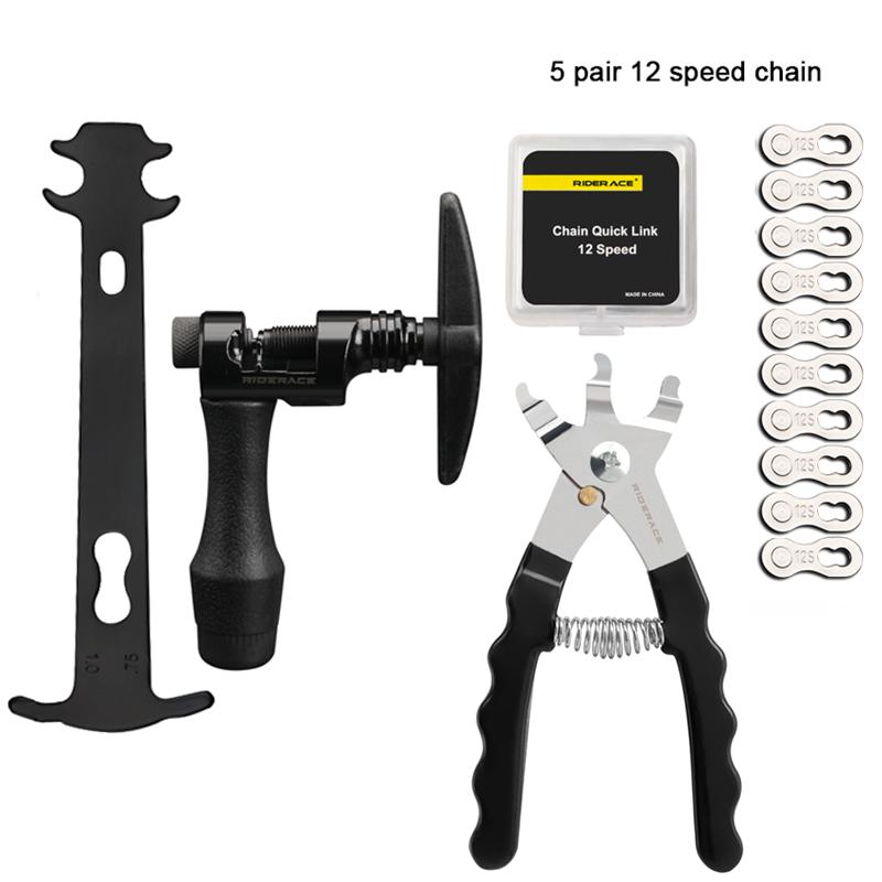 Fahrradketten-Reparatur-Werkzeug-Set, Kettenverschleiß-Checker, Anzeige, Öffnen/Schließen, Gliederzange, Fahrradkettenentferner für 6/7/8/9/10/11/12 Geschwindigkeiten