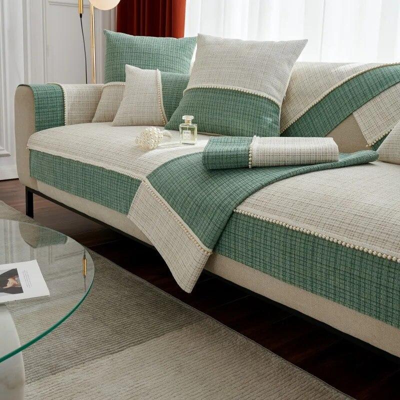 

Универсальная диванная подушка Four Seasons с меховыми шариками и кисточками, современная простая маленькая свежая нескользящая диванная подушка, полотенце 70x70cm 1pcs