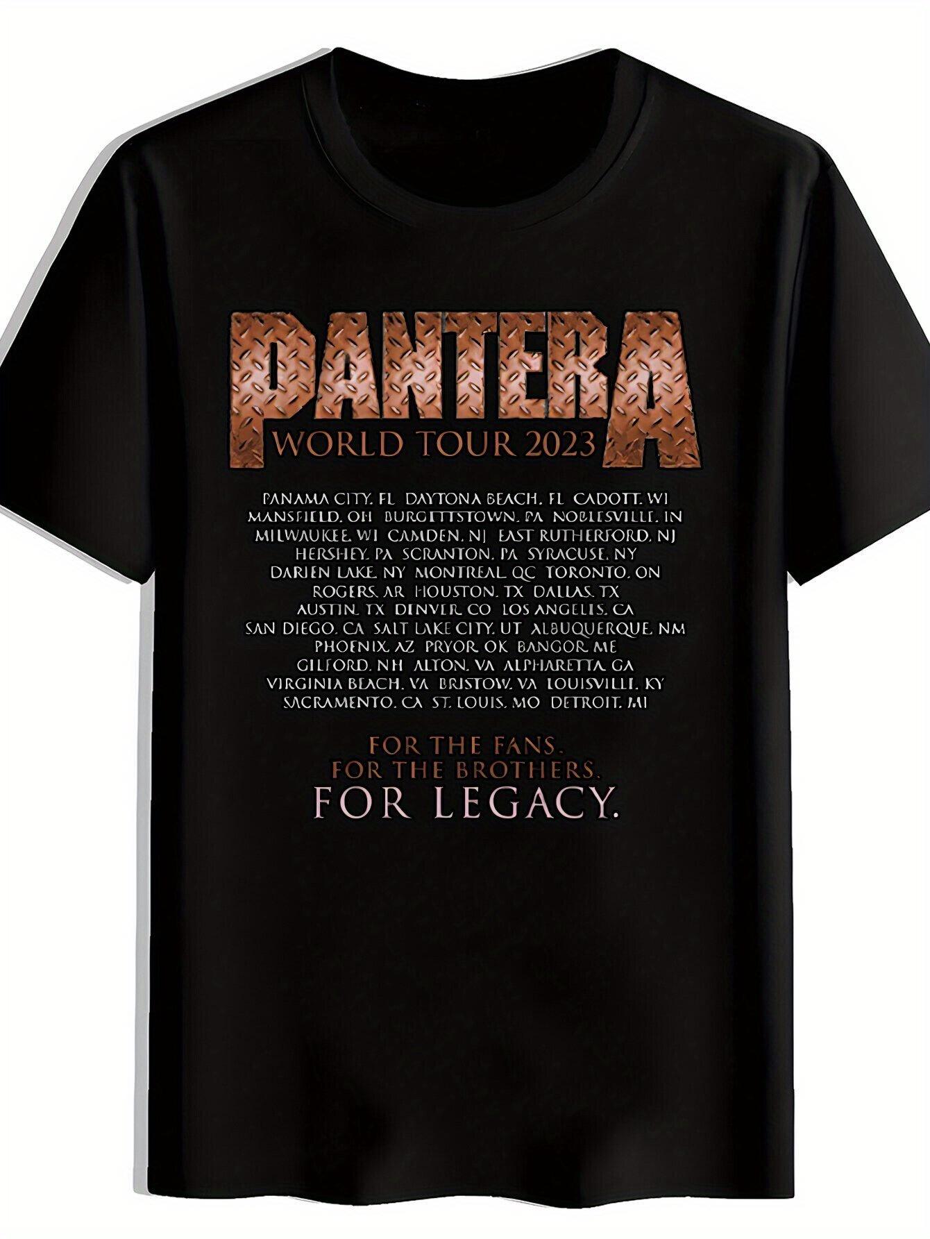 

Retro Rock Band Graphic T-shirt - Black Pantera World Tour 2023 Design L