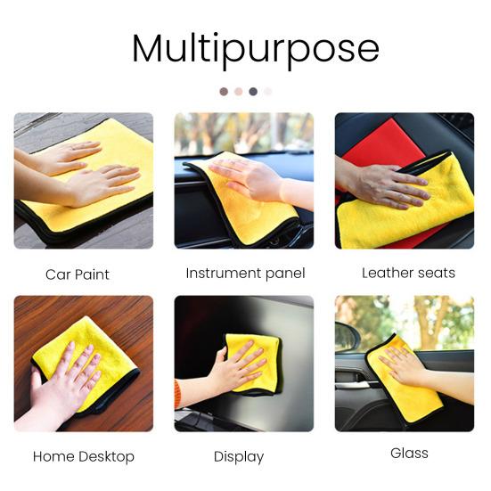 Car Washing Towel Double-Sided Coral Velvet Towel Absorbent Streak-free Car Drying Wipe for Kitchen Countertop Windows
