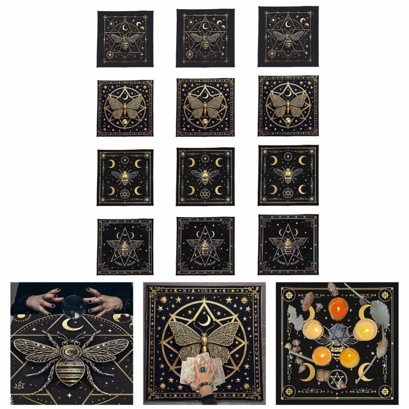 Butterfly Star Pattern Tarots Card Tablecloth Altars Cloth Altars Cloth Divinations Card Table Cloth Tapestry Easy Use