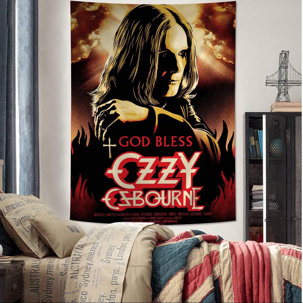 Rock Singer Ozzy Osbourne Anime Tapestry Art Science Fiction Room Home Decor Wall Art Decor