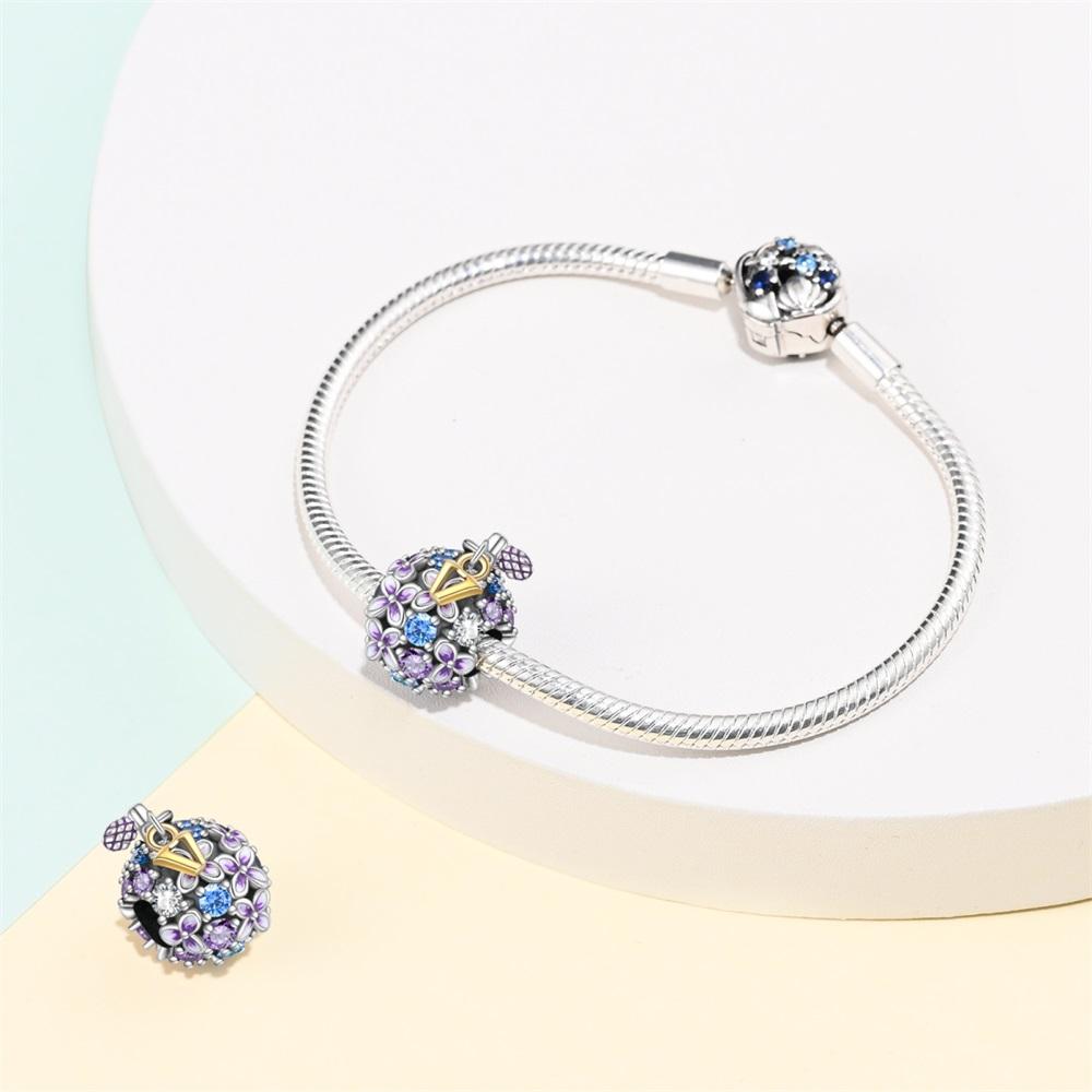 Authentic Original Charm Bead Components Copper Metal Floral Perfume Bottle Romantic Bead Components Bead Components Compatible With Bracelet High