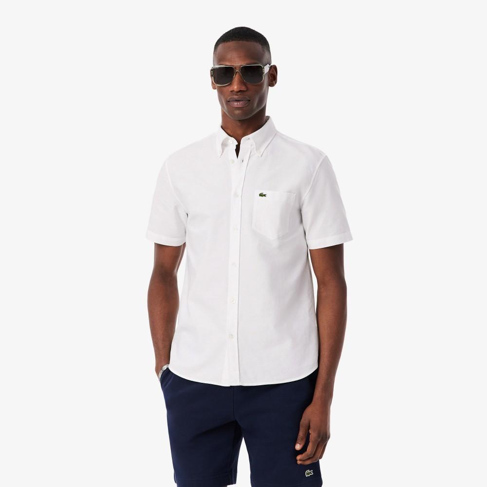 Lacoste Men's Short Sleeve Oxford Shirt CH1917-56G001