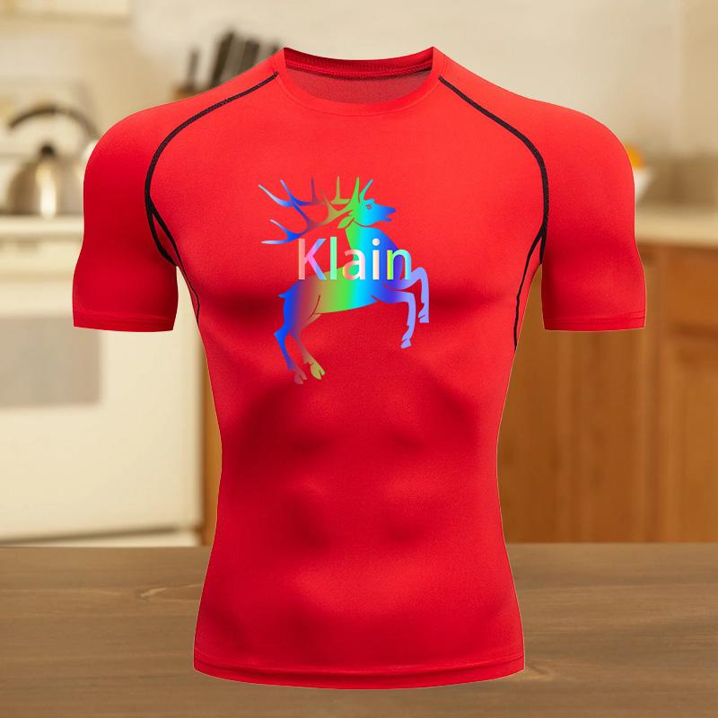 

Graphic Compression Shirts for Men Gym Workout Running T-shirt Summer Athletic Quick Dry Tees Tops Fit Short Sleeve Rash Guard XXXL