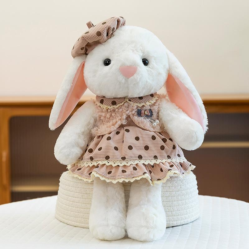 Super Cute Beret Flower Skirt Rabbit Plush Toy Girl Birthday Gift Grab Machine Doll Confession Doll