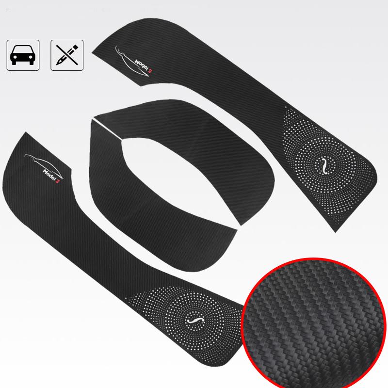 My Good Car Door Leather Anti Kick Pad Carbon Fiber Style Protective Cover Door Anti-kick Anti-dirty Sticker For Tesla Model