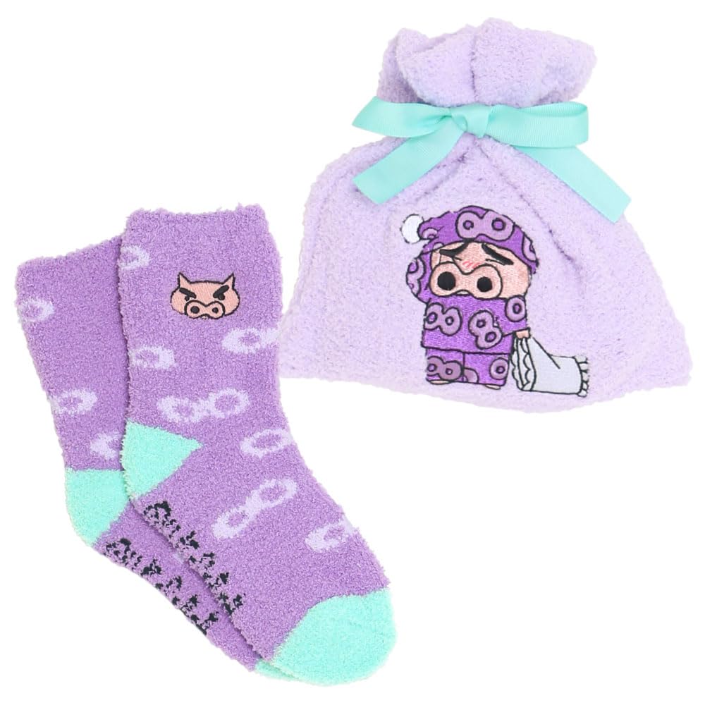 

Small Planet Crayon Fluffy Socks in Drawstring Buri Buri Zaemon Pajamas 095910 Winter Item Gift Shin-chan Women s