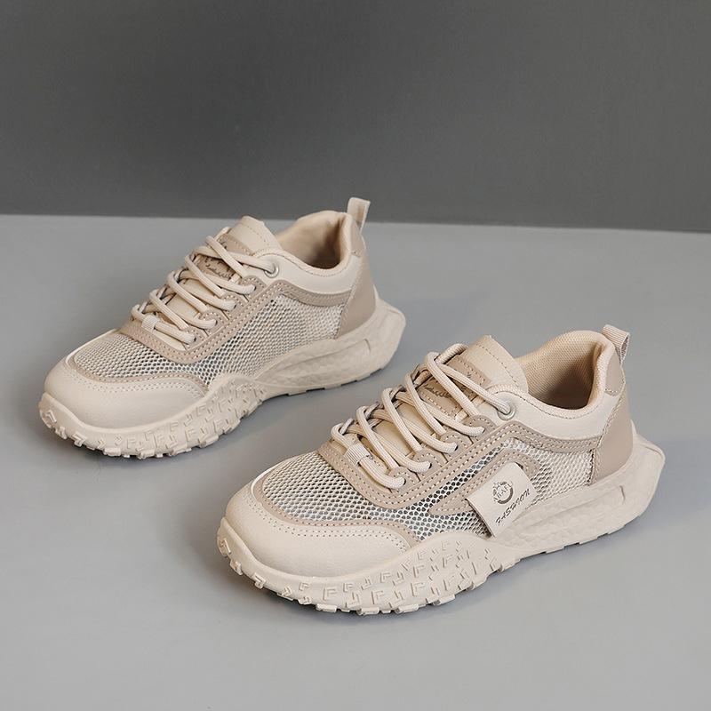 Dad's Shoe Leather Sports Shoes  New Color Blocked Thick Soled Women's Shoes Student Korean Version Fashion Trend