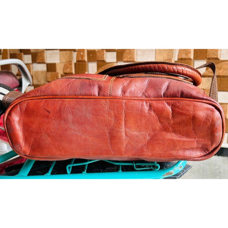 Premium Leather Hand Crafted Front Two-pocket Tote Bag for Women