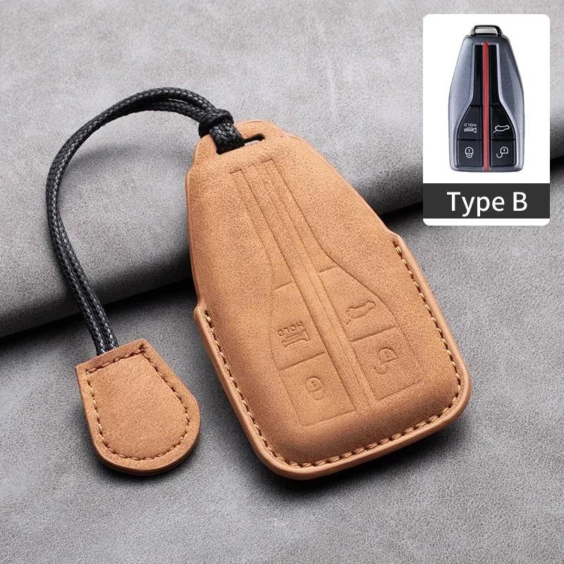 Leather Car Key Case Cover Holder Keychain Shell for FAW Hongqi HS5 H5 H6 H9 HS7 H7 L5 HS3 EH7 HQ9 LS7 EQM5 EHS9 S9 SHS7