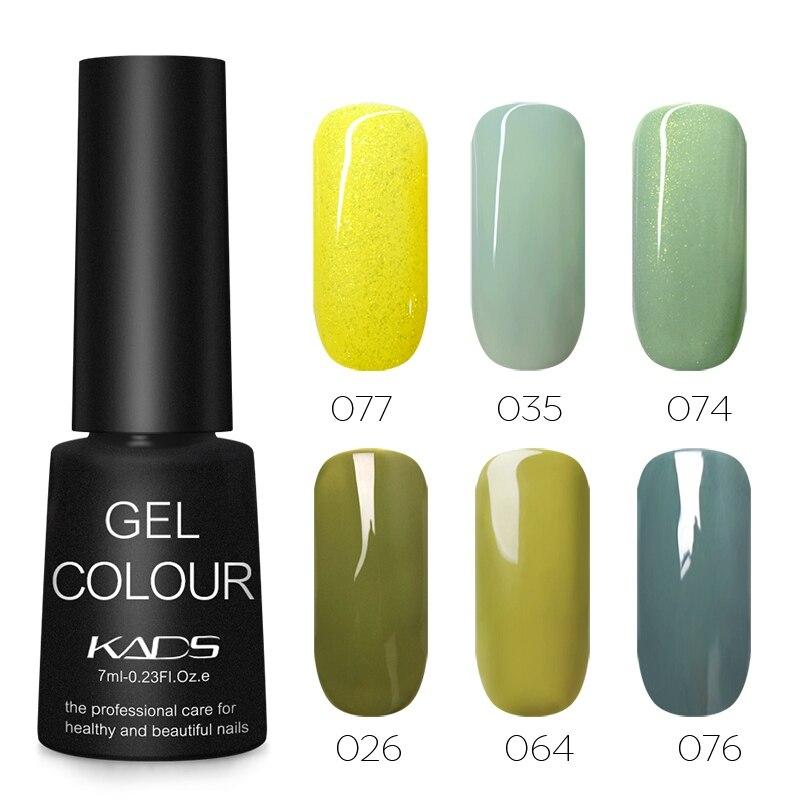KADS 6pcs/set 7ml Nail Gel Polish UV Gel Polish Soak Off Nail Varnish Kits Semi Permanent LED Nail Gel Lacquer Manicure Nail Art
