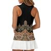 Camiseta Polo de Golf sin Mangas para Mujer con Cuello con Cremallera Estampado de Hojas Transpirable Camiseta sin Mangas Deportiva para Deportes y Actividades al Aire Libre