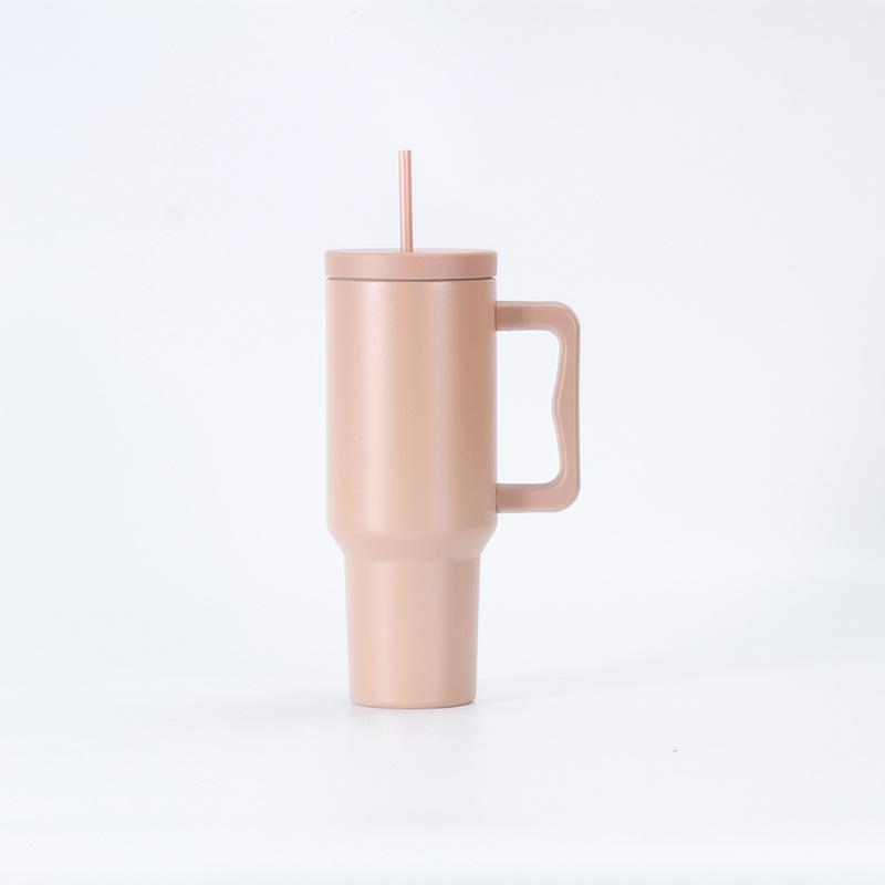 Americká termoska z nerezové oceli s rukojetí, přenosná, s ledem a brčkem do auta