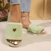 New high-end fashion love-decorated plush slippers for women with open toes, suitable for bedroom, living room, home, suitable for all seasons
