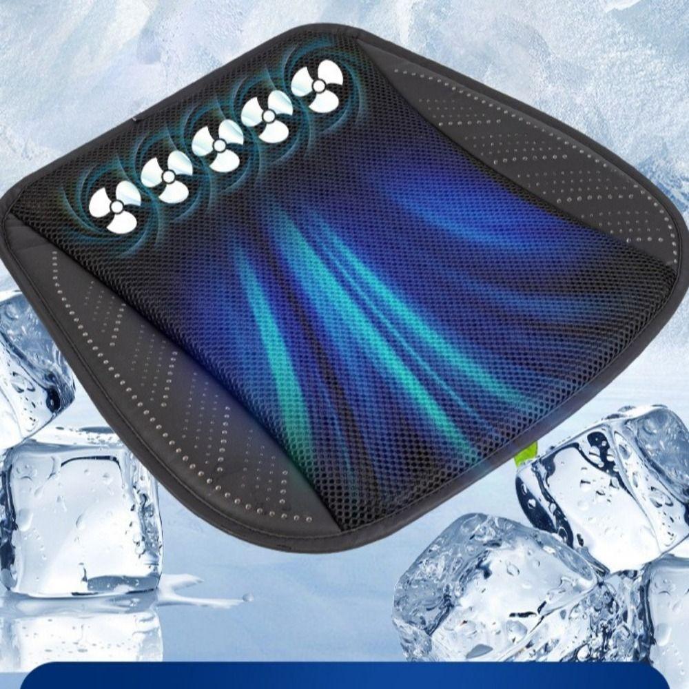 with 8/5 USB Fans Car Ice Silk Seat Cushion 3-Speed Car Ventilated Seat Cushion  Summer Driving