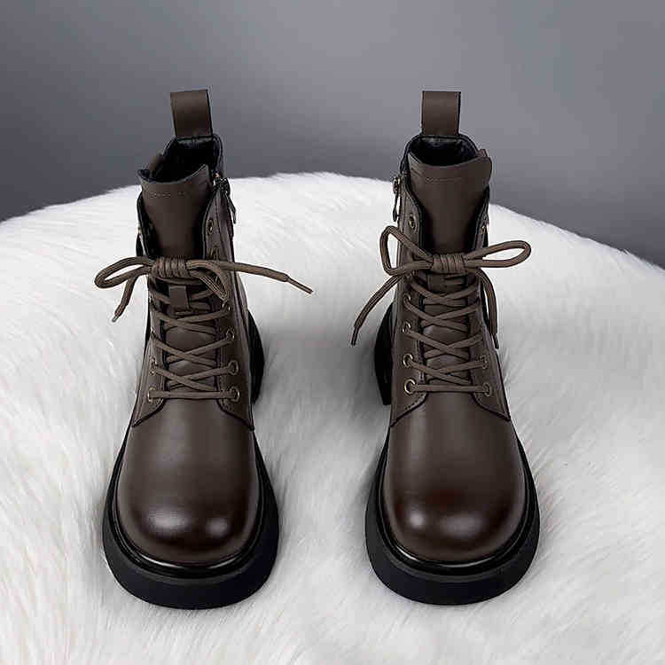 Damen Winterstiefeletten mit Reißverschluss, warm, rutschfest, Plateau-Stiefeletten, Stiefeletten mit Schnürung, Schuhe für Damen, bequemes Kunstfellfutter, Wanderstiefel mit Reißverschluss
