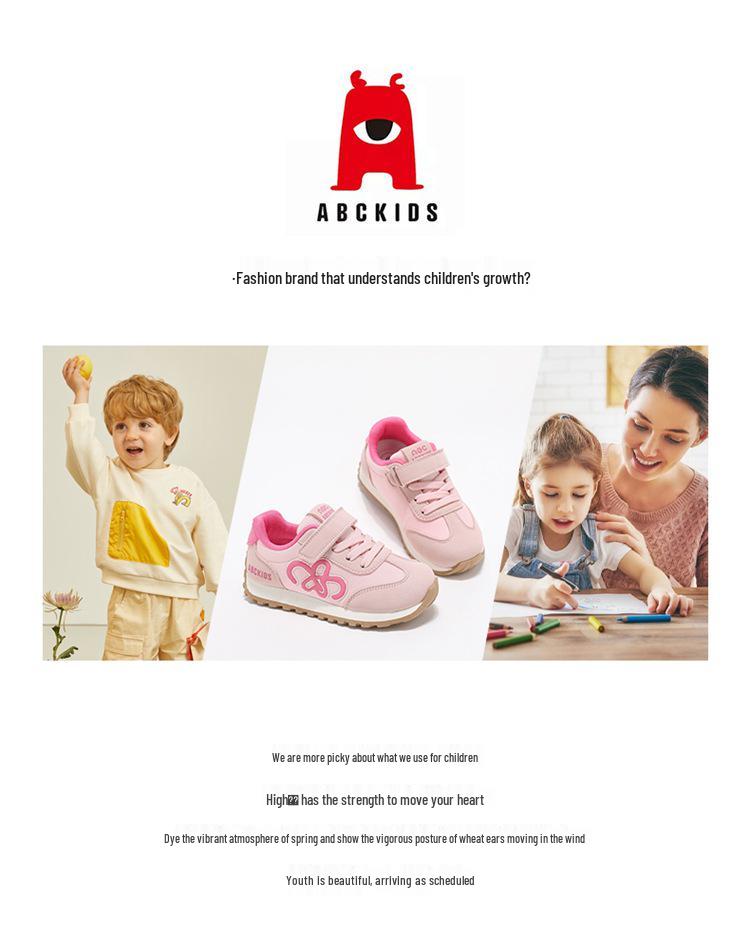 ABC Kids 2026 Spring Velcro Sports Shoes for Boys & Girls - Breathable, Soft Sole, Casual Sneakers