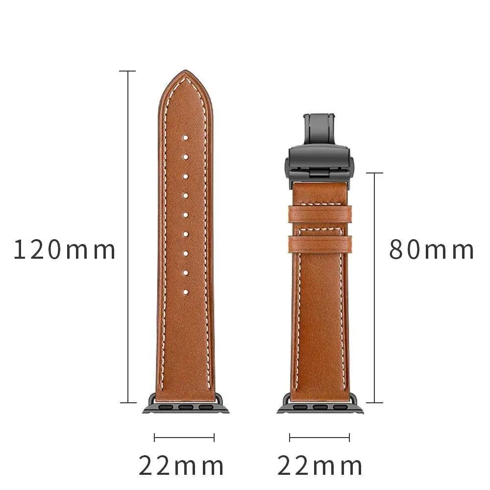 Leather wristwatch strap for Apple Watch 49mm 46mm 45mm 44mm 42mm 41mm 40mm 38mm 45mm for iWatch Series 11 10 9 8 7 6 5 4 Ultra3