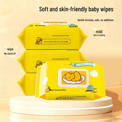 Little Yellow Duck Baby Hand & Mouth Wet Wipes - 80 Count, Extra Thick, Specially Designed for Children