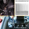 75mm/11Pcs Torx Screwdriver Bit Set 1/4 Inch Hex Shank Tough Torx Star Hex Security Bit Set Professional Magnetic Star S2 Steel