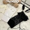 Ballet-Style Bow Mid-Calf Socks Women Summer Thin Hollow-Out Lace Slouch Socks