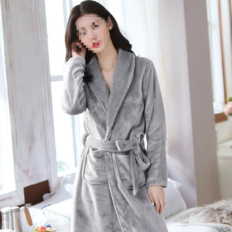 G5Z Couple's Flannel Robe: Thick Coral Fleece Bathrobes for Men & Women
