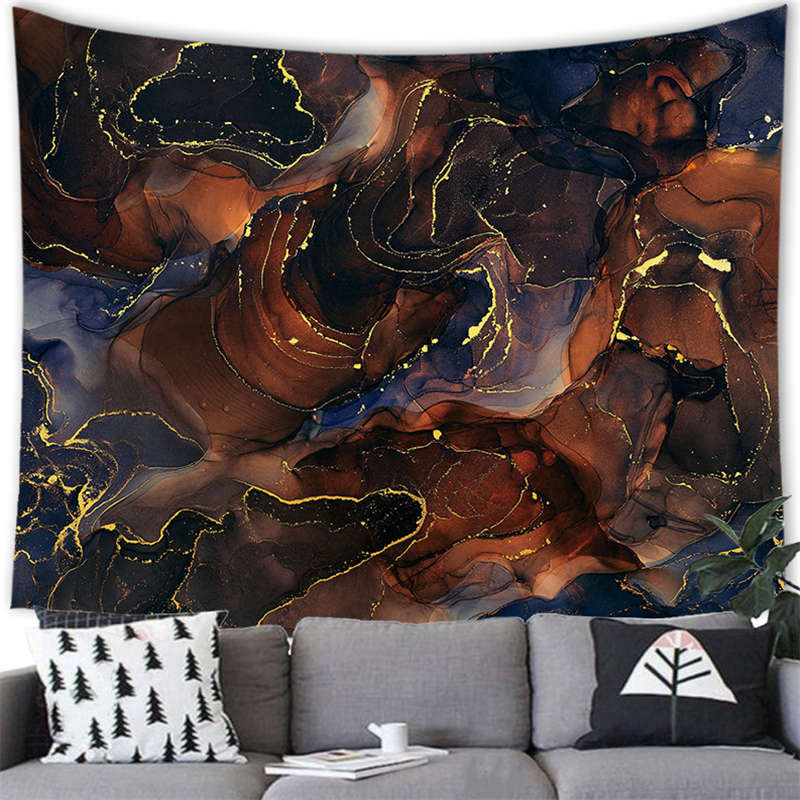Silk-Textured Pigment Blending Digital-Printed Polyester Tapestries Living Rooms Bedrooms Macrame Wall Hanging Room Decor
