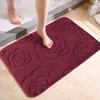Machine Washable Rose Pattern Floor Mat Square Non-Slip Mat Coral Velvet Carpet  Bathroom