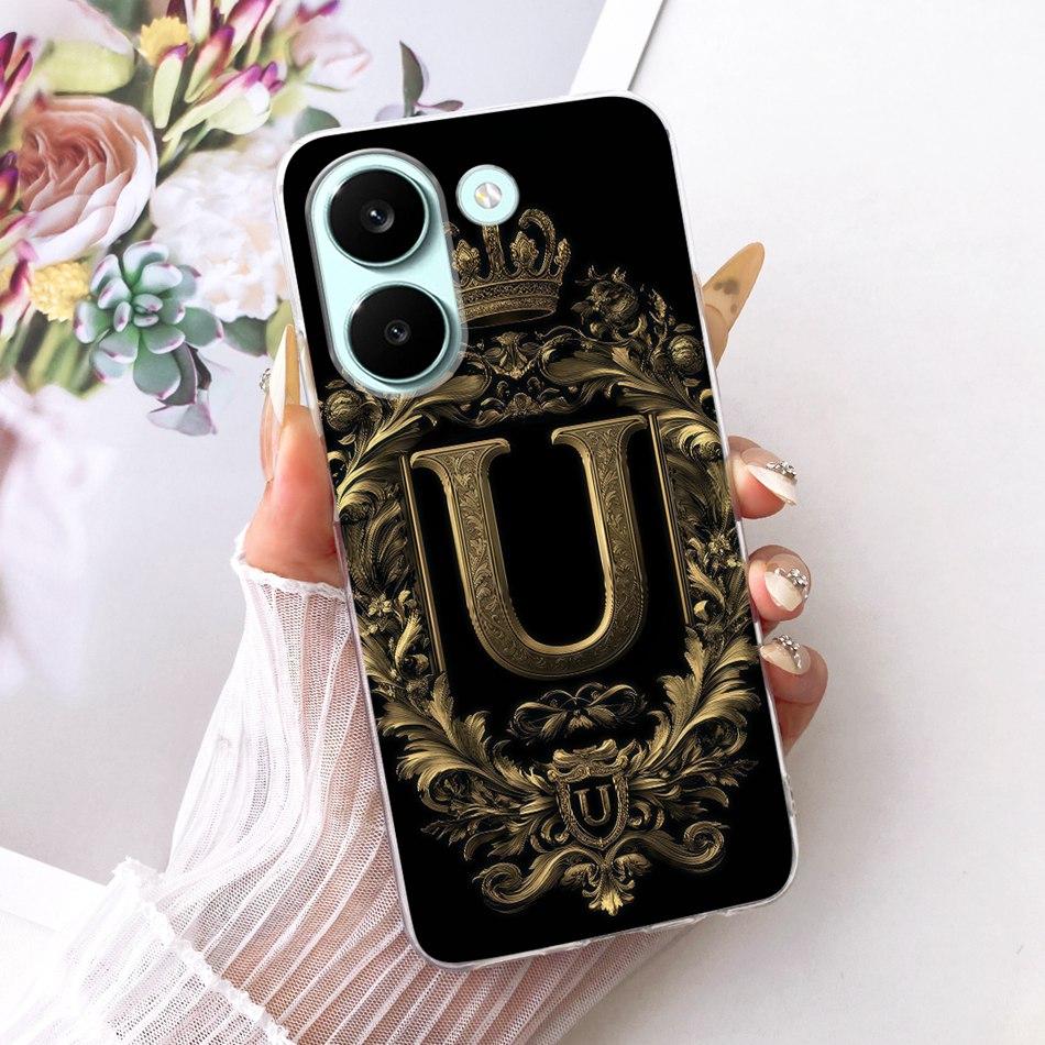 For Xiaomi Poco X8 Pro Royal Crown Initial Letter Couple Phone Case For POCO X8 Pro Max X8Pro 5G Soft Silicone TPU Bumpers