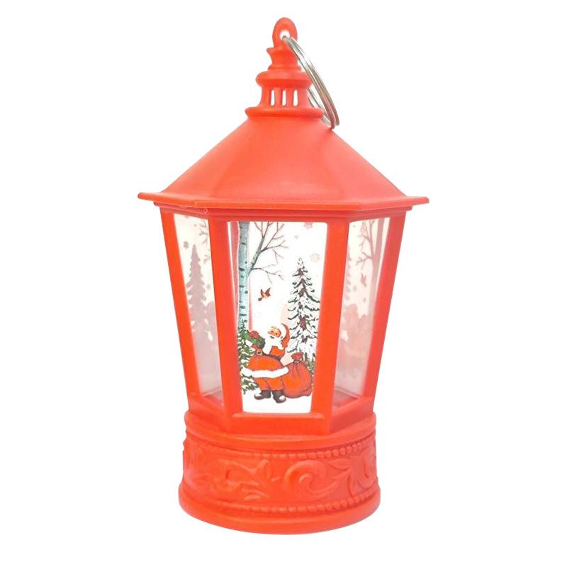 Weihnachts-LED-Windlaterne Kerzenlampe - Retro Tragbare Dekoration Ornament