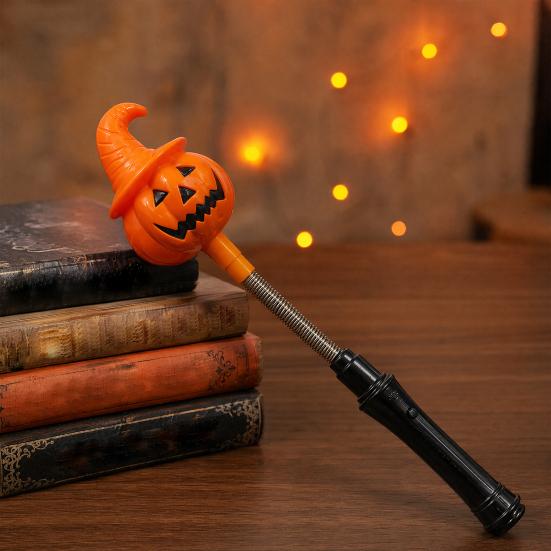 Ghost Light Decoration Halloween Party LED Glow Stick for Kids, Spooky Pumpkin Kids Safe Lighted Up Rod with Spring Holiday Favors