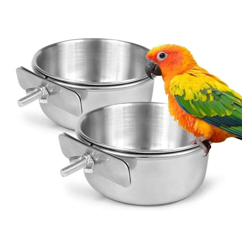 Birds Water Bowls With Clamp Holders, Easy To Clean For Small Birds