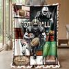 Football Legends in Action Theme blanket Lightweight Warm Flannel Blanket Decorative Throw Blanket for Home Decoration