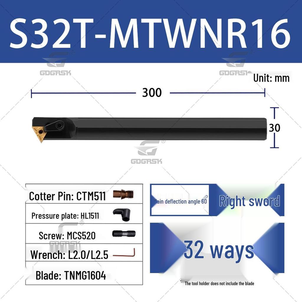 60° Inner Hole CNC Lathe Tool Holder S16Q/S20R MTWNR/L16