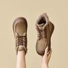 Lamb wool snow boots women's 2 autumn and winter non-slip fluffy shoes warm and piled thickened retro cotton boots thick-soled short boots