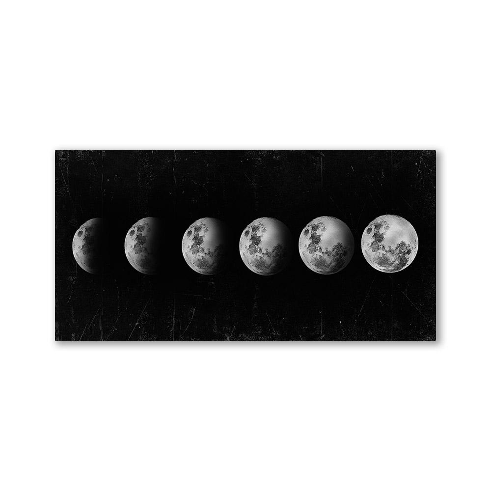 Black and Gold Eclispe of The Moon Canvas Painting Lunar Phases Landscape Wall Art Poster and Prints Pictures for Living Room