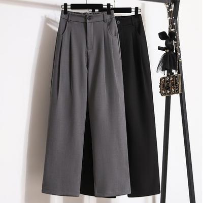 DIMANAF 2024 Plus Size New Spring Long Pants Women Elastic Loose High Waist Solid Loose Soft Casual Basic Style Trousers Wide Leg Pants 5XL