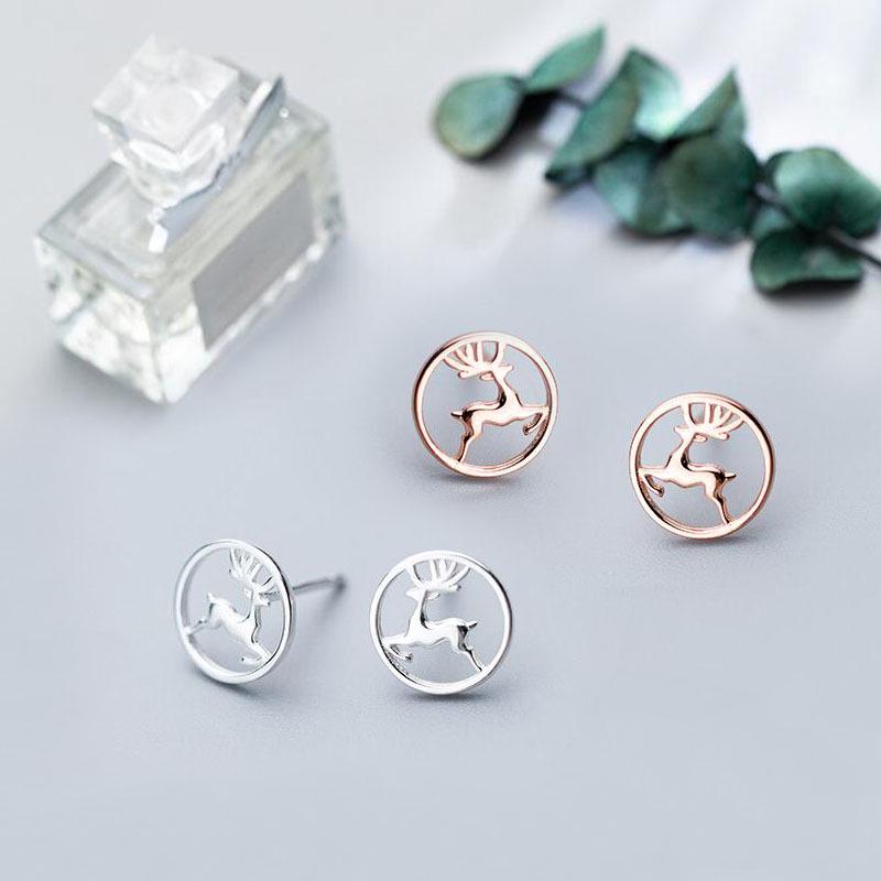 Weihnachts Rentier Ohrstecker: Modische galvanisierte Tieraccessoires aus Weißkupfer