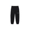 Li Ning Solid Color Elastic Waist Casual Long Pants Men Bottoms Black AKXR647-2